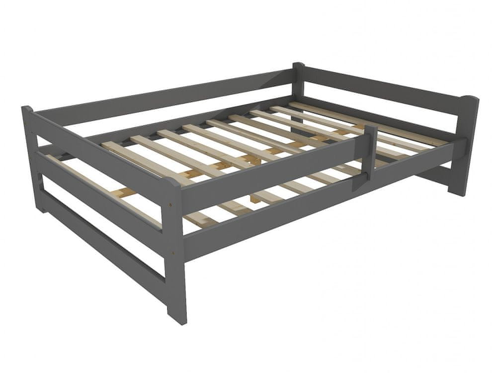 eoshop Detská posteľ DP 019 XL so zábranou (Rozmer: 160 x 200 cm, Farba dreva: farba sivá)